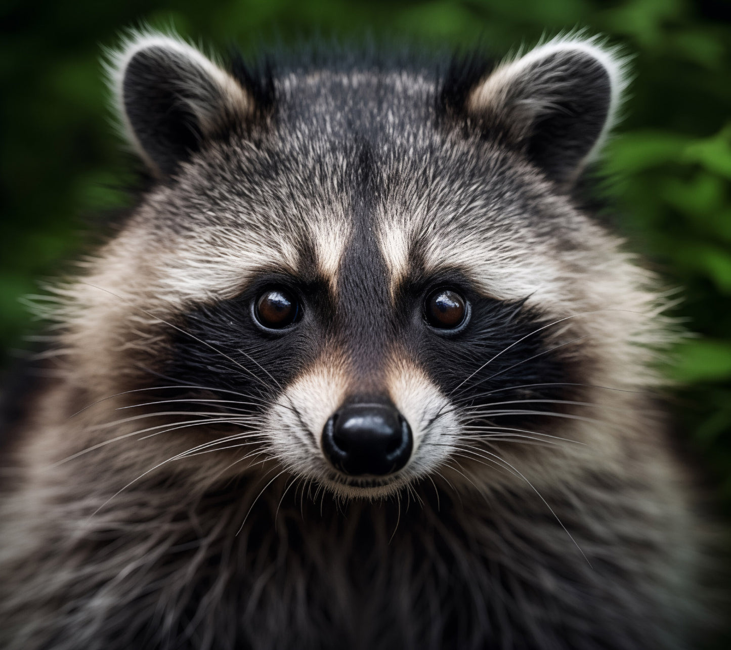 Night Prowler Raccoon Portrait Photorealism - Digital Artwork Loose Art Print