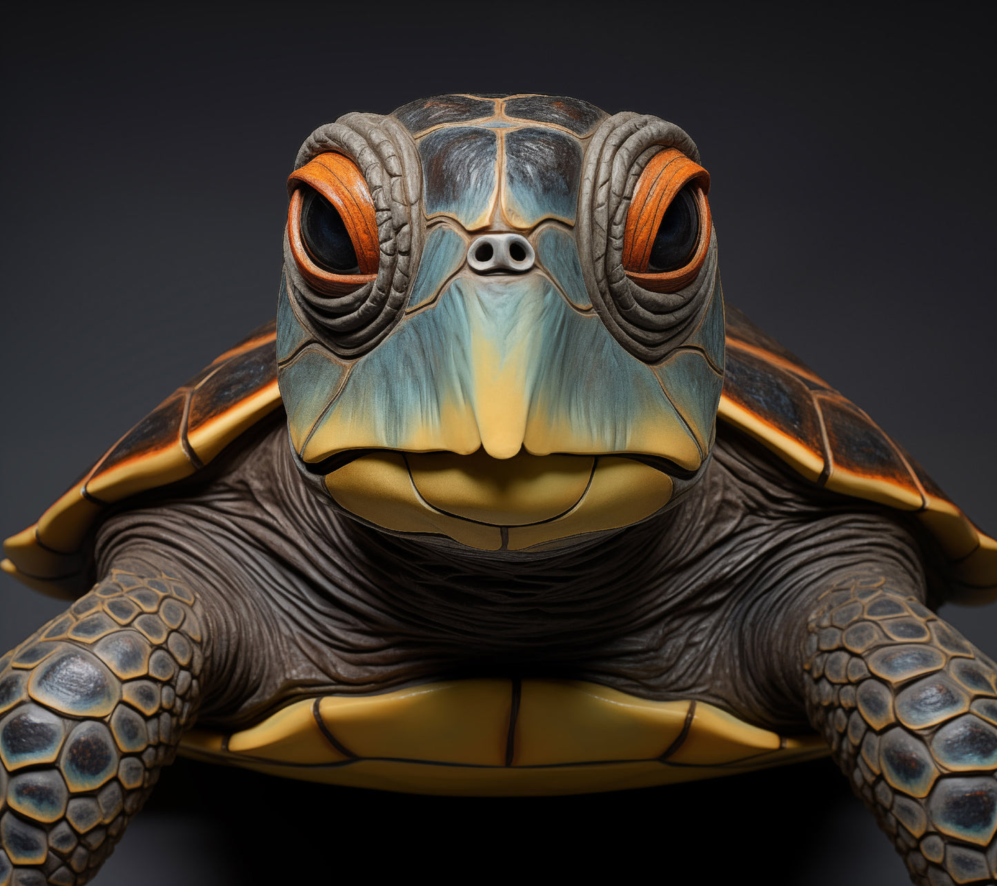 Ocean Oracle Sea Turtle Coastal Photorealism - Digital Artwork Loose Art Print