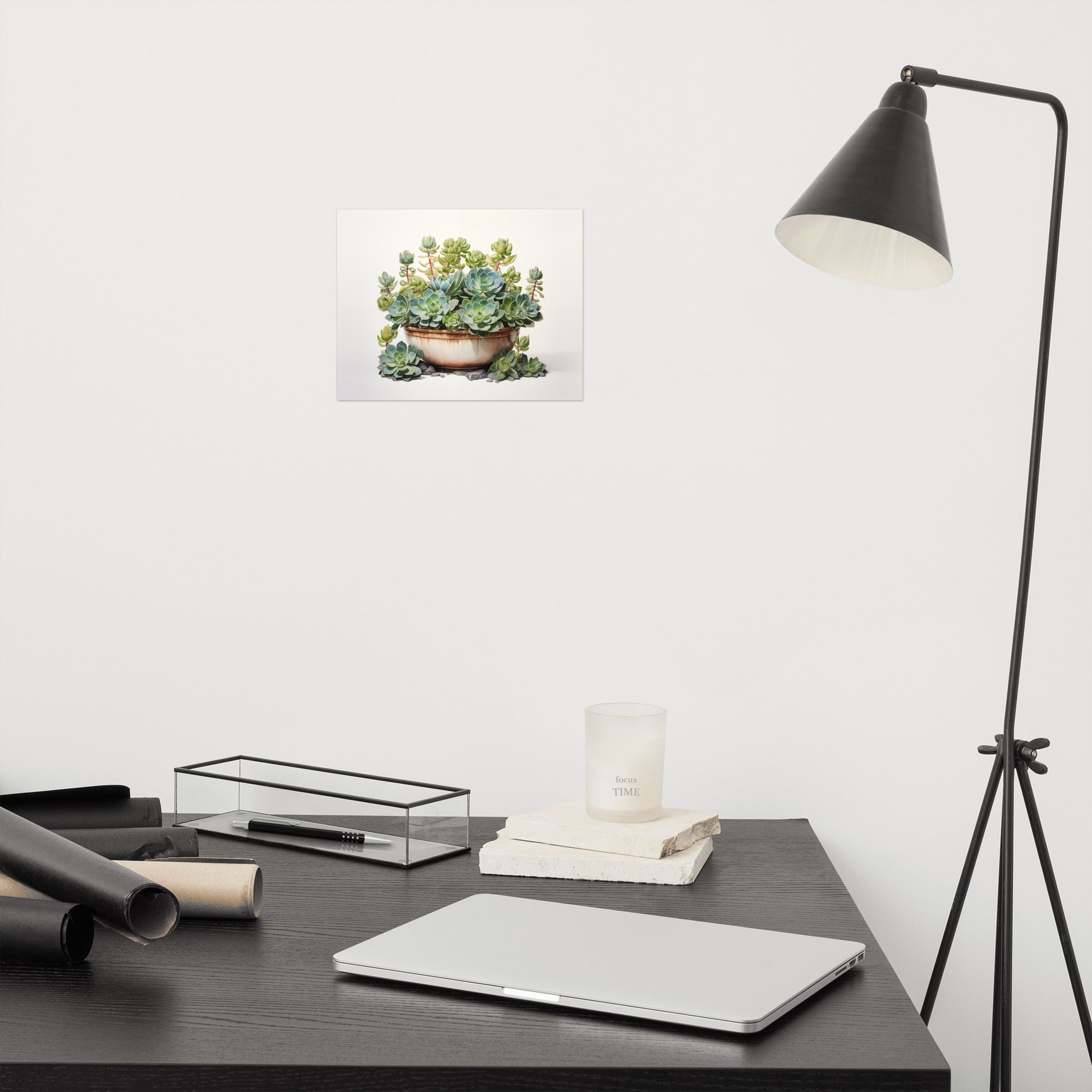 Over Headboard Art: A Watercolor Oasis Succulent Watercolor Painting - Digital Artwork Loose Print