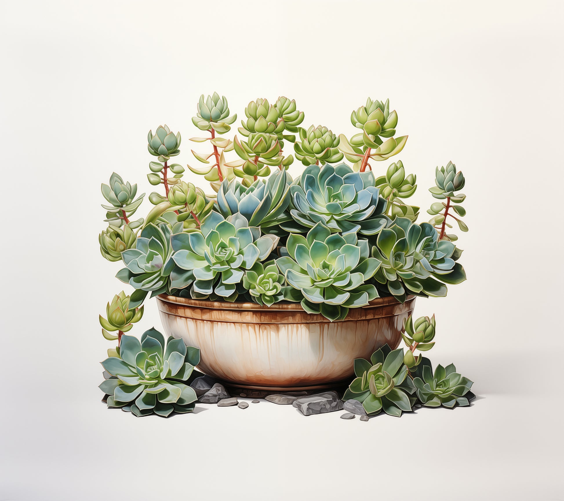 Over Headboard Wall Decor: A Watercolor Oasis Succulent Watercolor Painting - Digital Artwork Loose Print