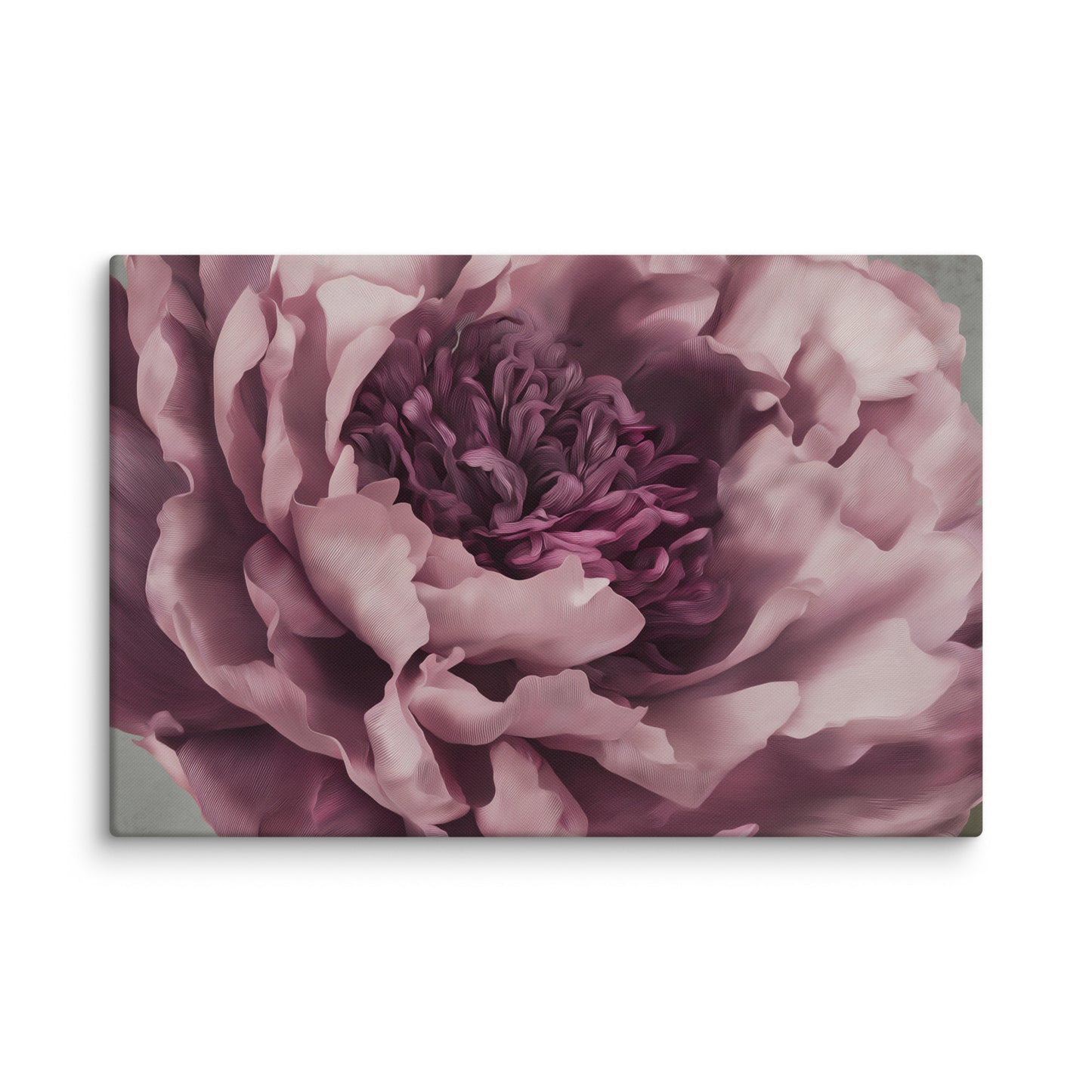 Painted Grace  Floral Digital Artwork Pink Peony Wall Art Canvas Print