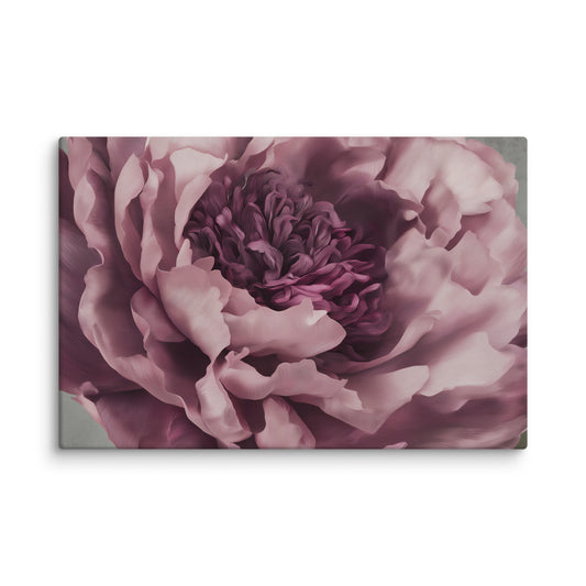 Painted Grace  Floral Digital Artwork Pink Peony Wall Art Canvas Print