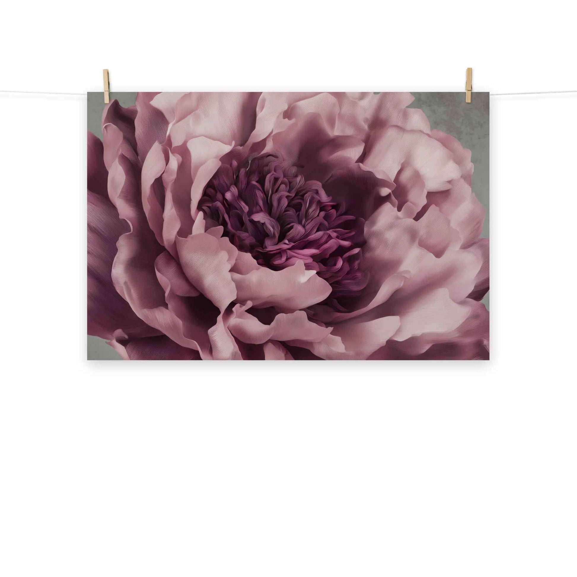 Painted Grace Floral Digital Artwork Pink Peony Wall Art Loose Print