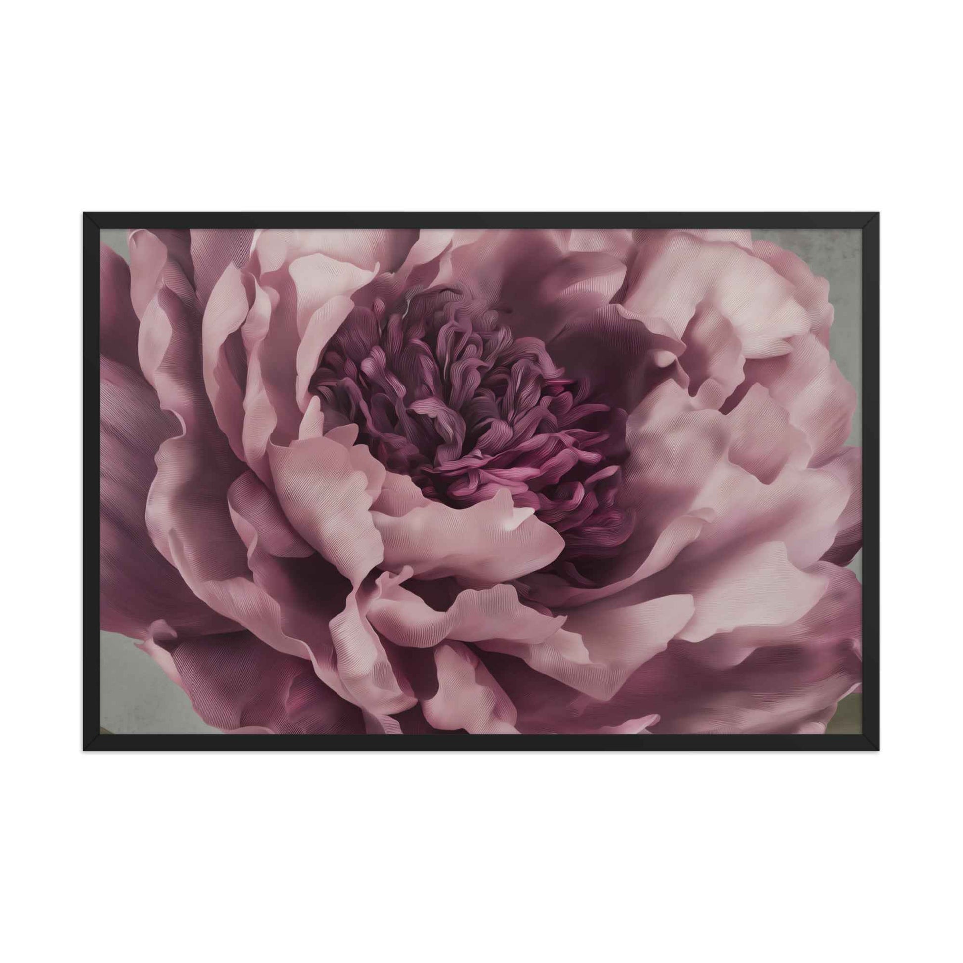 Painted Grace Floral Digital Artwork Pink Peony Wall Art Framed Print