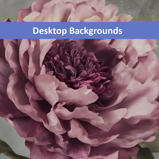 Painted Grace  Floral Digital Artwork Pink Peony Wallpaper for Computer Monitors Smart TVs and Laptop Screens