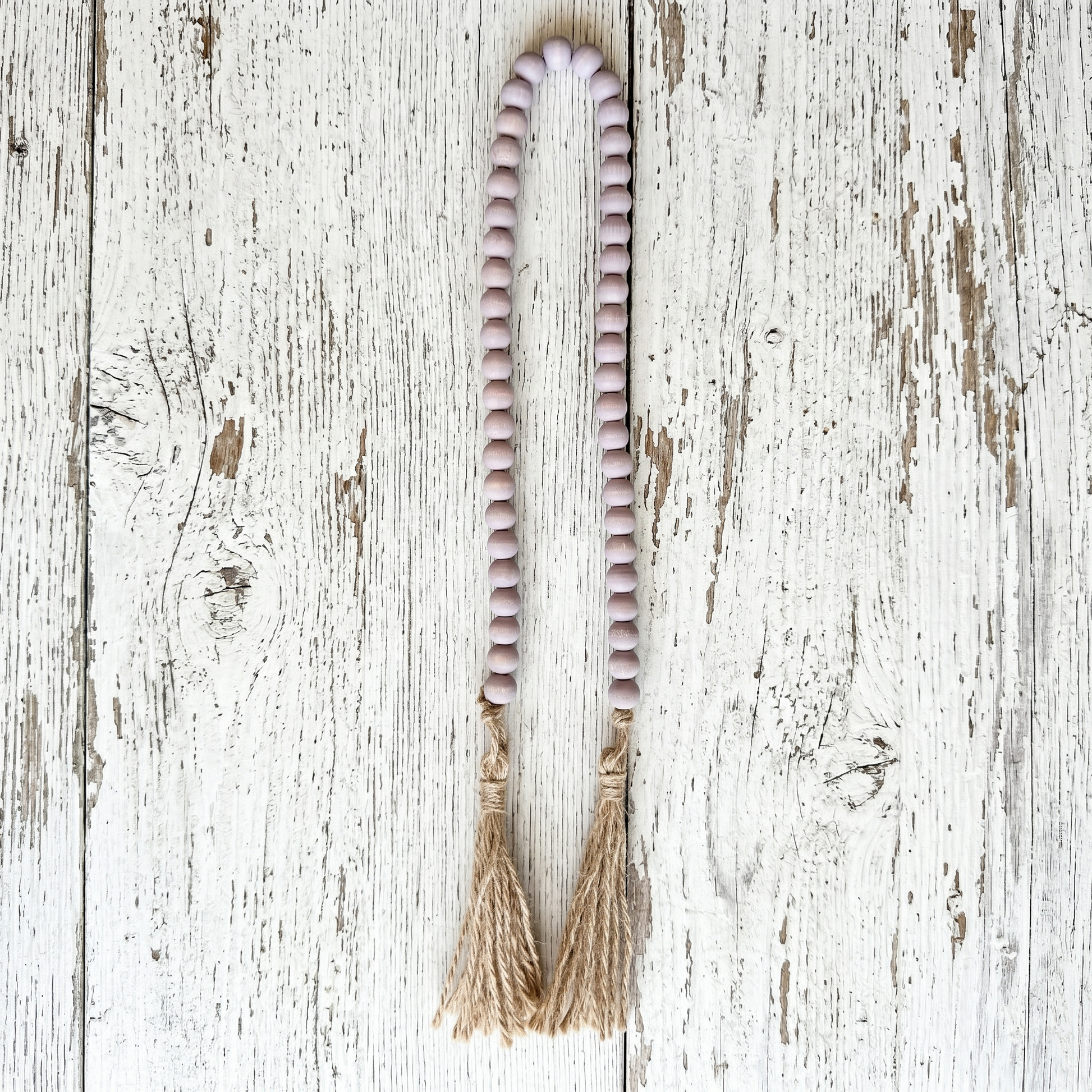 Pale Gray Wood Bead Garland (4)