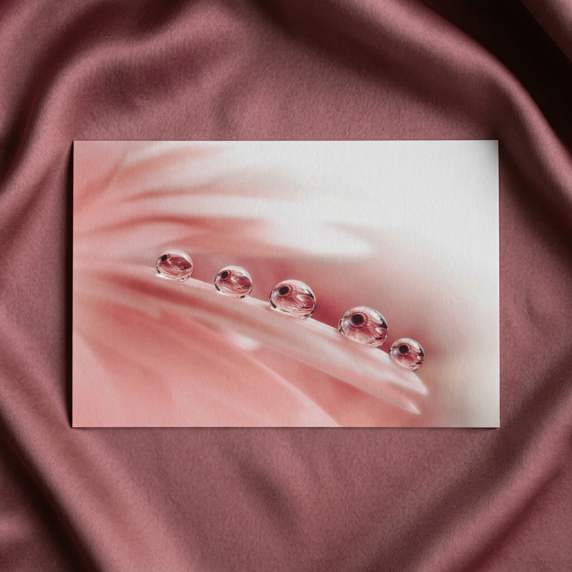 Pink Floral Artwork Dew Drops on Gerbera Daisy Petals Botanical Photograph Loose Art Print
