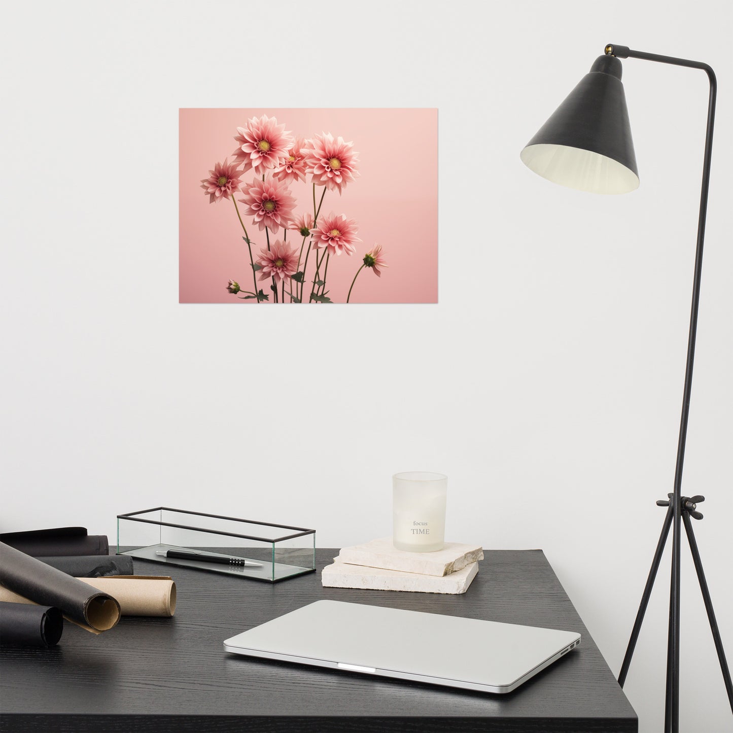 Pink Floral Poster: A Timeless Bloom Blush Flowers Photorealism Painting - Digital Artwork Loose Print