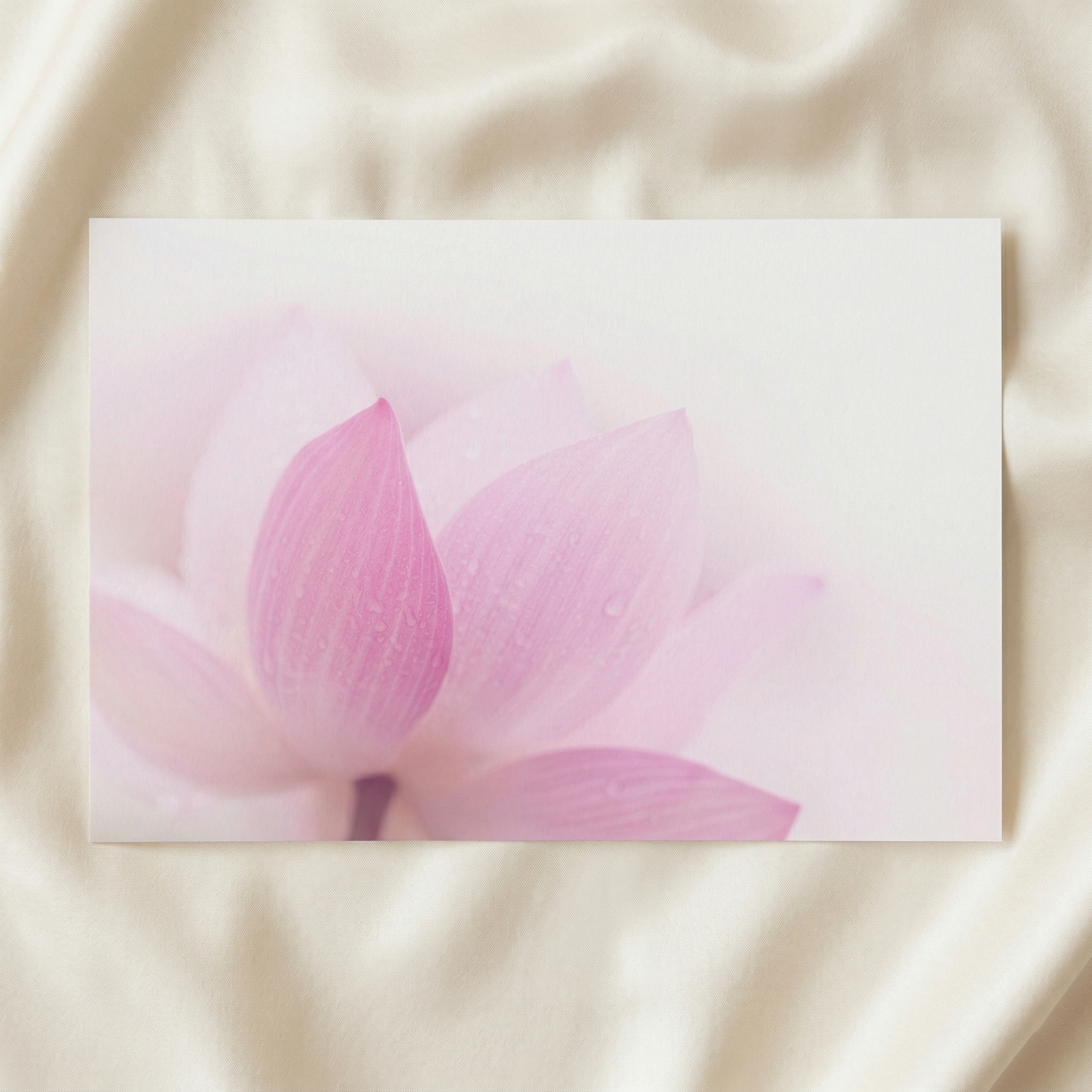 Pink Floral Wall Art Closeup on Lotus Flower Petal Botanical Nature Photograph