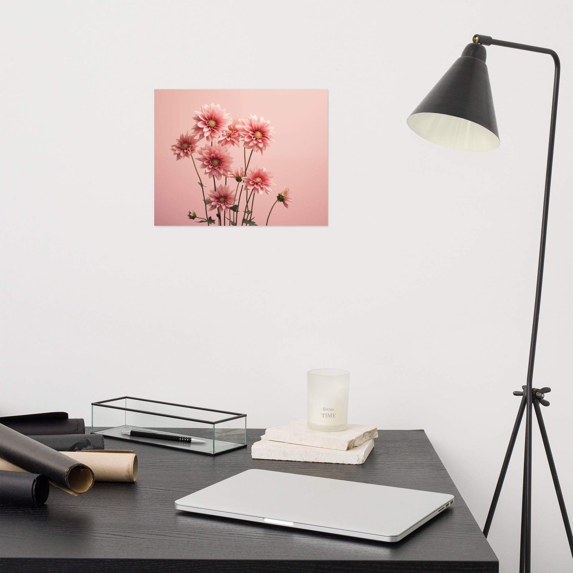 Pink Flower Prints: A Timeless Bloom Blush Flowers Photorealism Painting - Digital Artwork Loose Print