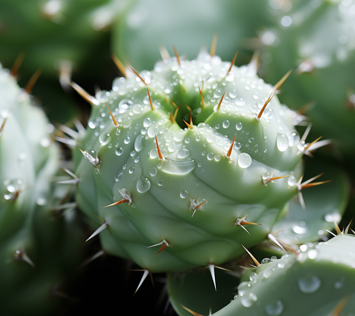 Prickly Pearls Succulent Photorealism - Digital Artwork Loose Art Print