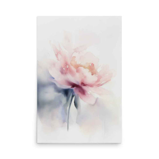 Quiet Grace Floral Digital Watercolor Painting Blush Peony Art Loose Print