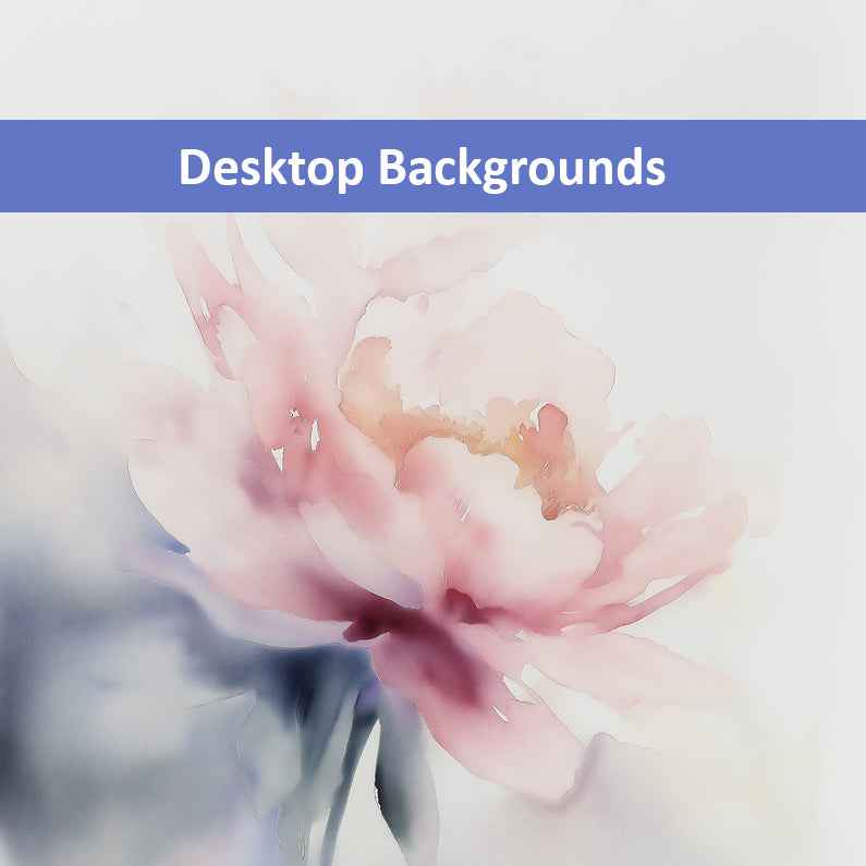Quiet Grace Floral Digital Watercolor Painting Blush Peony Art Wallpaper for Computer Monitors, TVs, and Laptop Screens