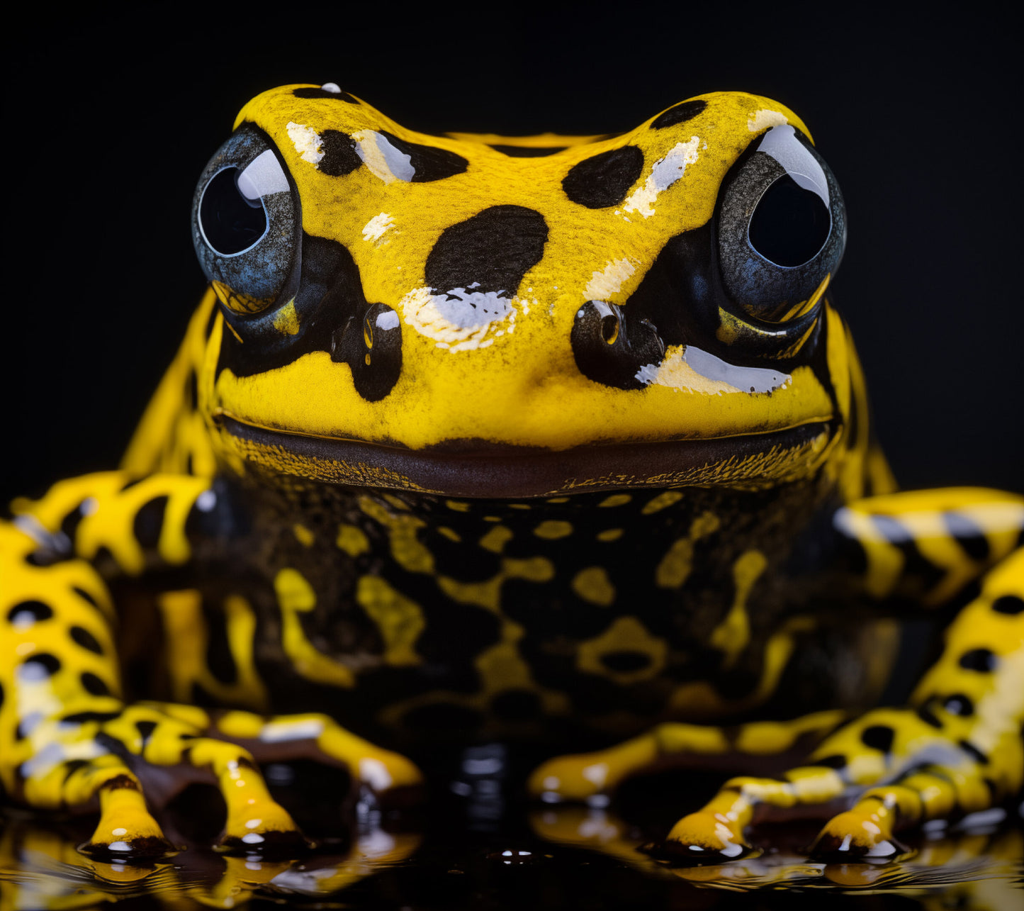 Radiant Amphibian Poison Dart Frog Close-up Photorealism - Digital Artwork Loose Art Print