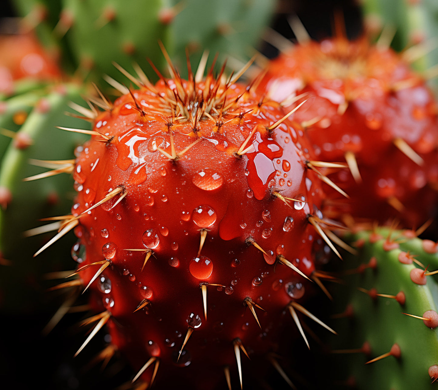 Resilient Radiance Cactus Photorealism - Digital Artwork Loose Art Print