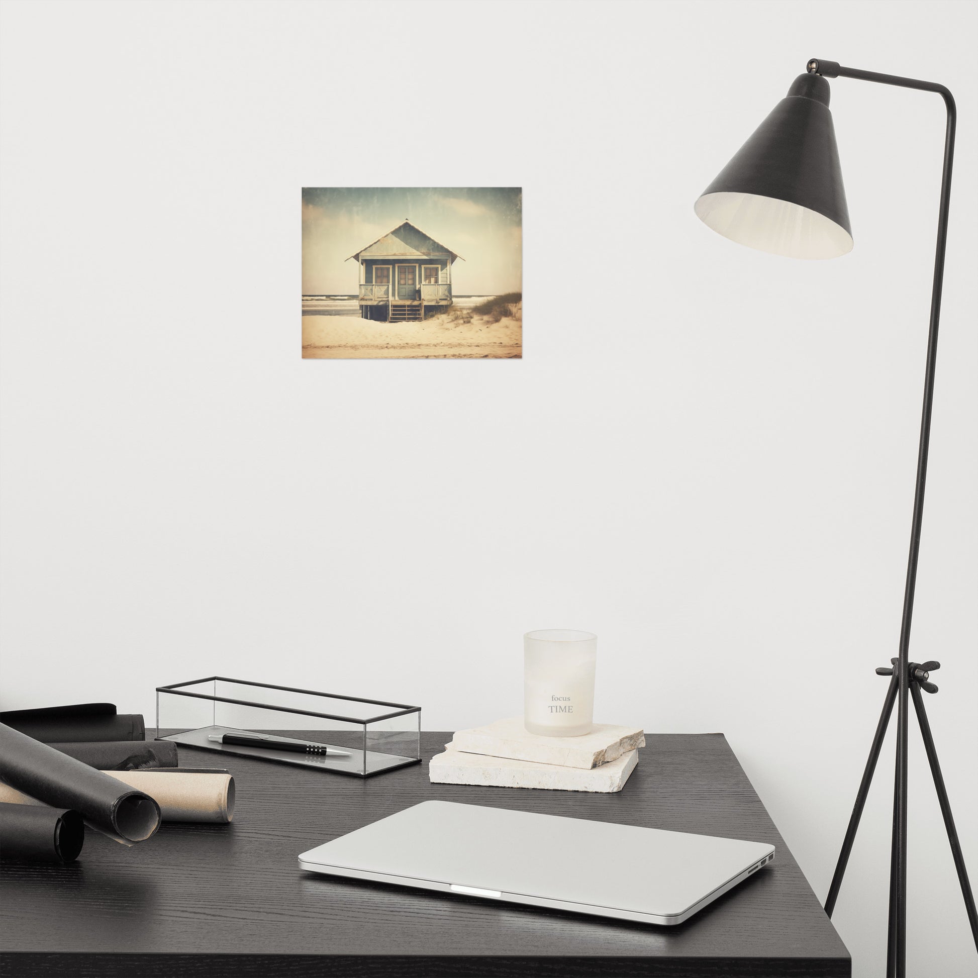 Retro Beach Posters: A Journey Through Time Subdued Retro Photorealism - Digital Artwork Loose Art Print
