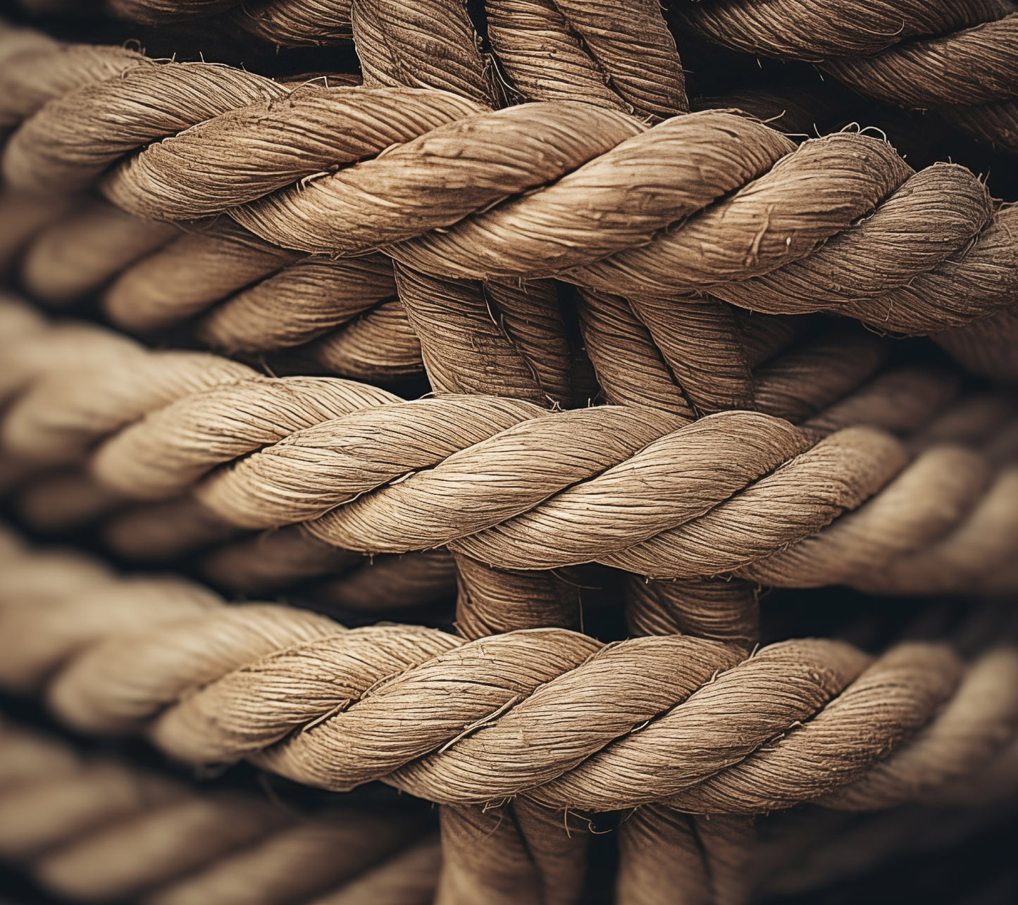 Ropes Embrace Texture Ropes Photorealism - Digital Artwork Loose Art Print