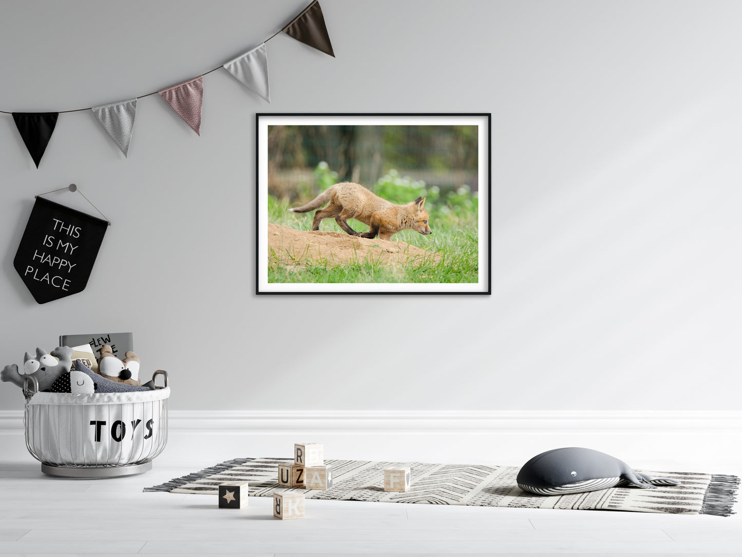 Baby Red Fox On The Move Wildlife Photo DIY Wall Decor Instant Download Print - Printable