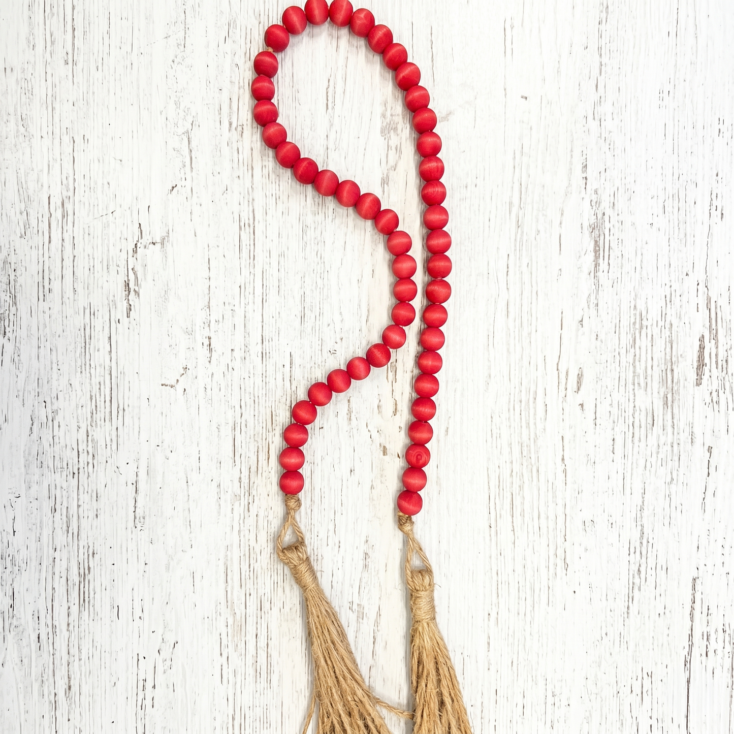 Scarlet Red Wood Bead Garland (3)