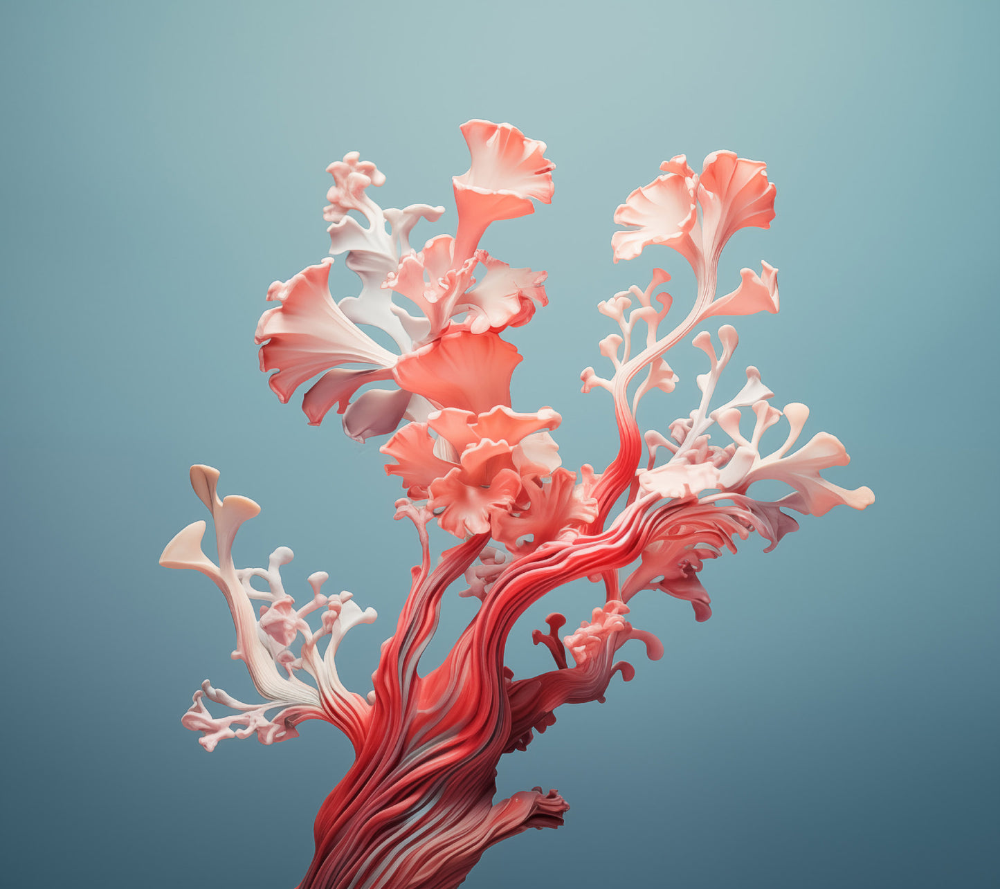 Sea Bloom Coral Photorealism - Digital Artwork Loose Art Print