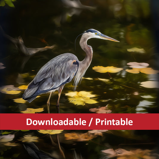 Serenity in the Shallows Wildlife Photorealistic Digital Painting DIY Downloadable and Printable Wall Art Prints