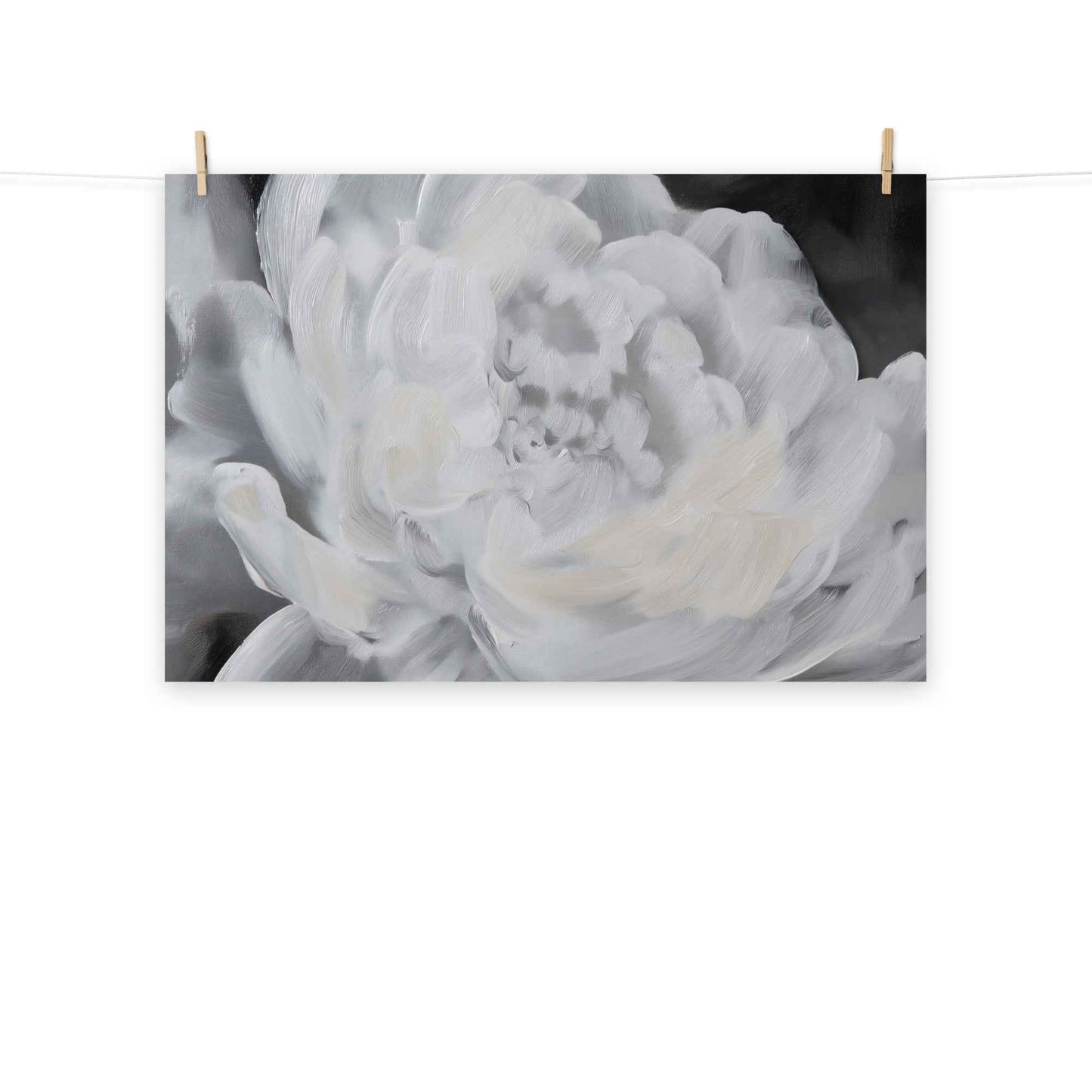 Shadowed Grace Digital Artwork Peony Oil Painting Loose Art Print