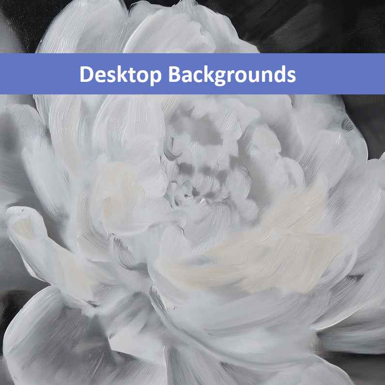 Shadowed Grace Digital Artwork Peony Oil Painting Wallpaper for Computer Monitors, TVs, and Laptop Screens