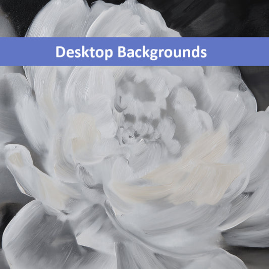 Shadowed Grace Digital Artwork Peony Oil Painting Wallpaper for Computer Monitors Smart TVs and Laptop Screens