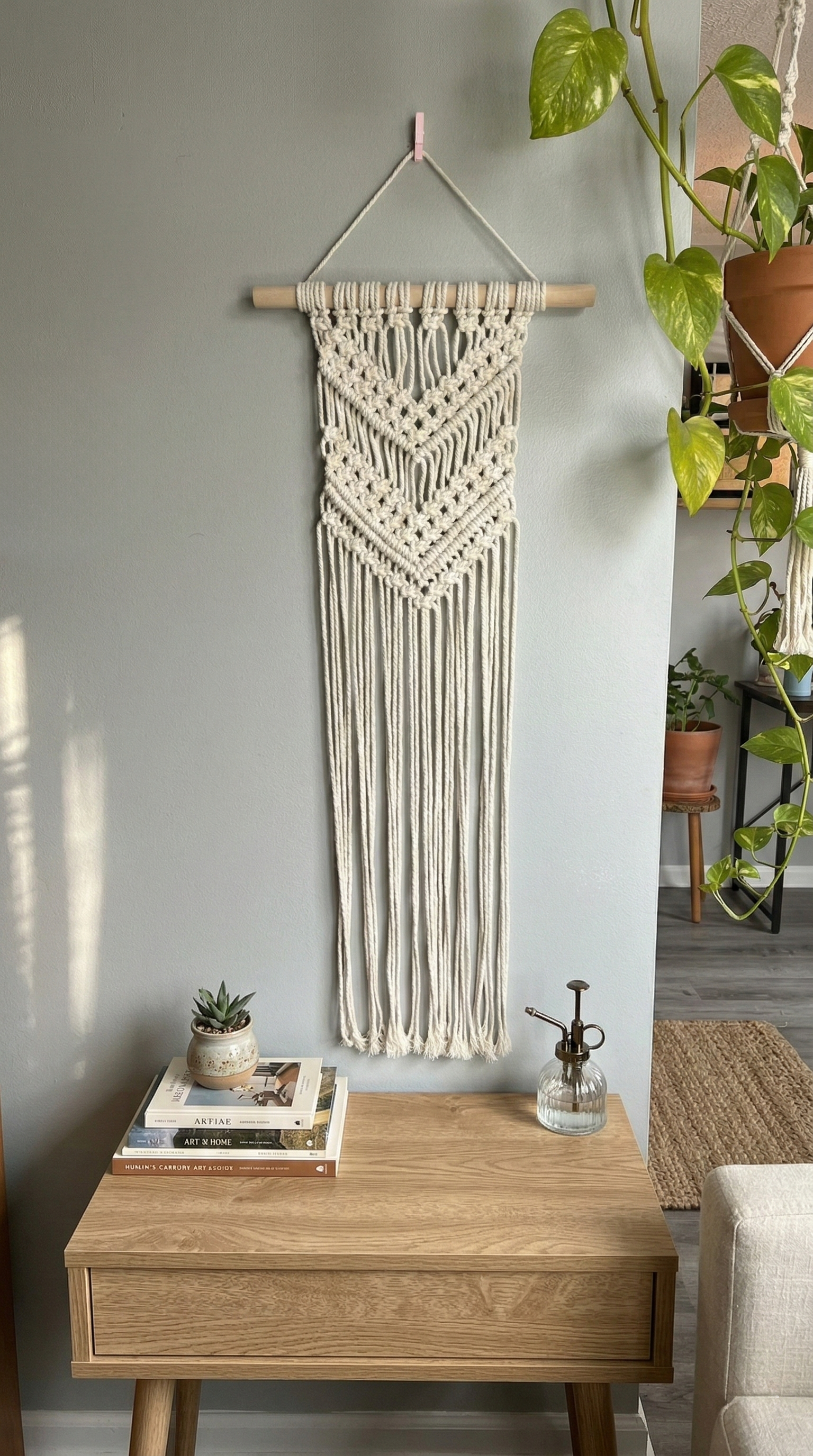 Small Decorative Macrame #43 (1) in Minimal Style Room