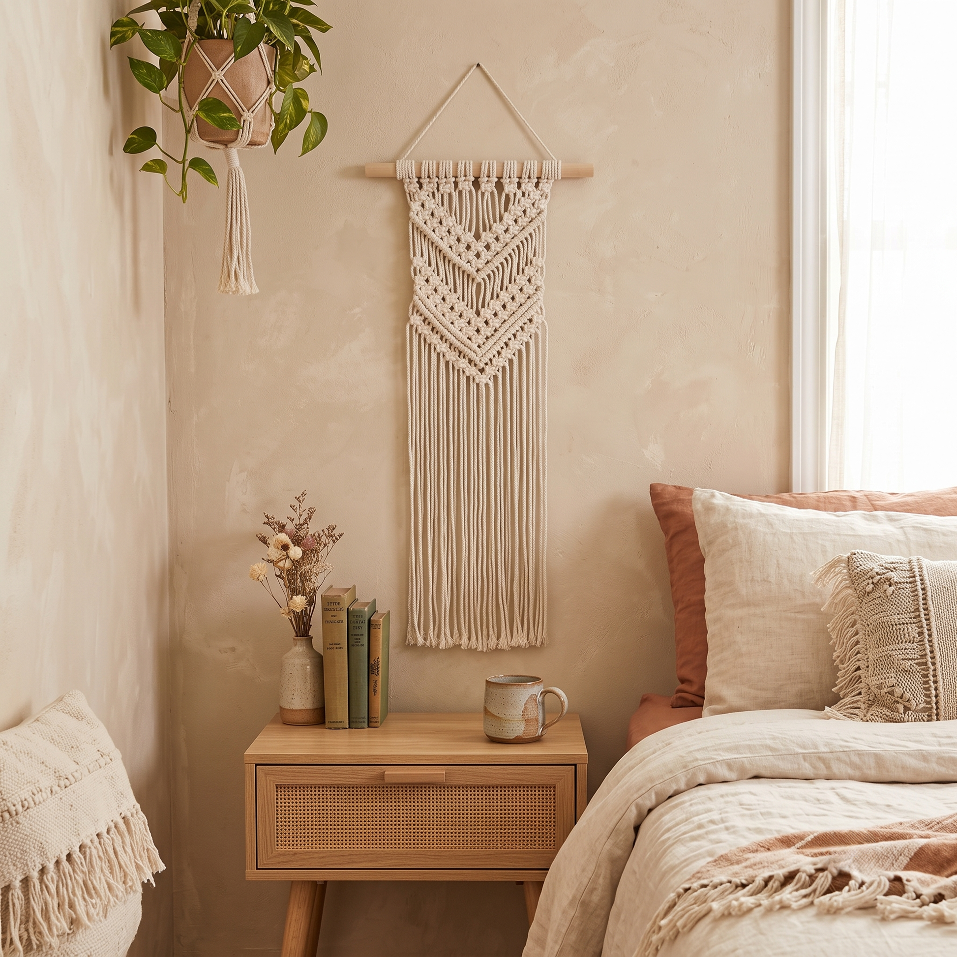 Small Decorative Macrame #43 in Boho Style Bedroom