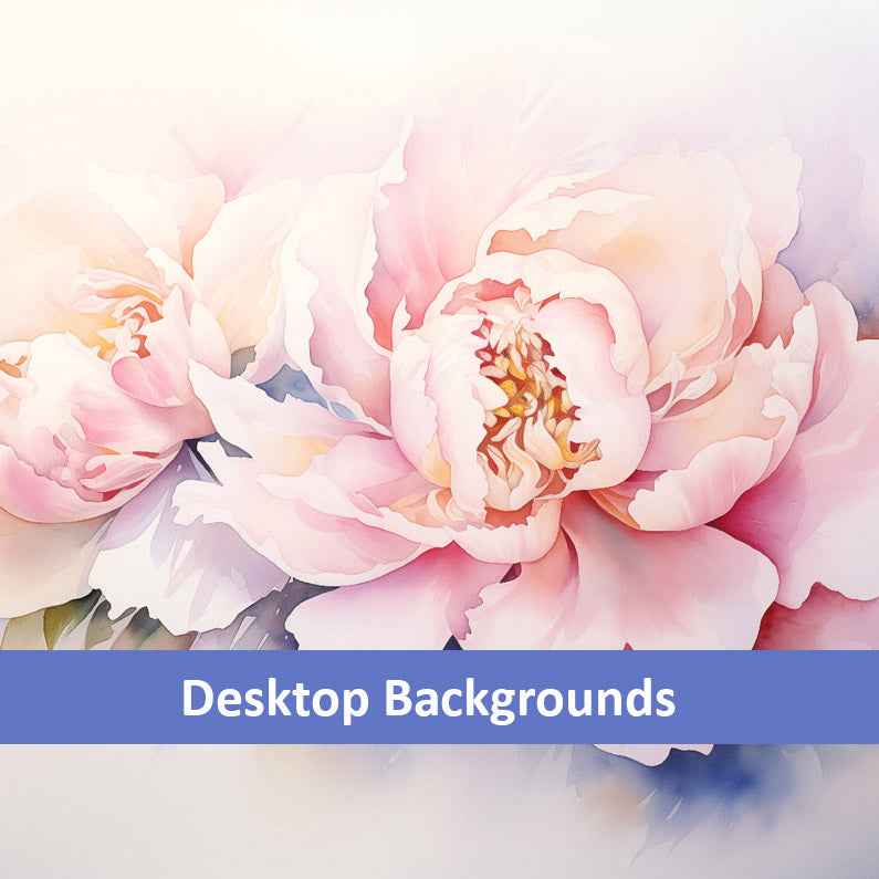 Softness in Bloom Watercolor Painting Digital Artwork Wallpaper for Computer Monitors Smart TVs and Laptop Screens