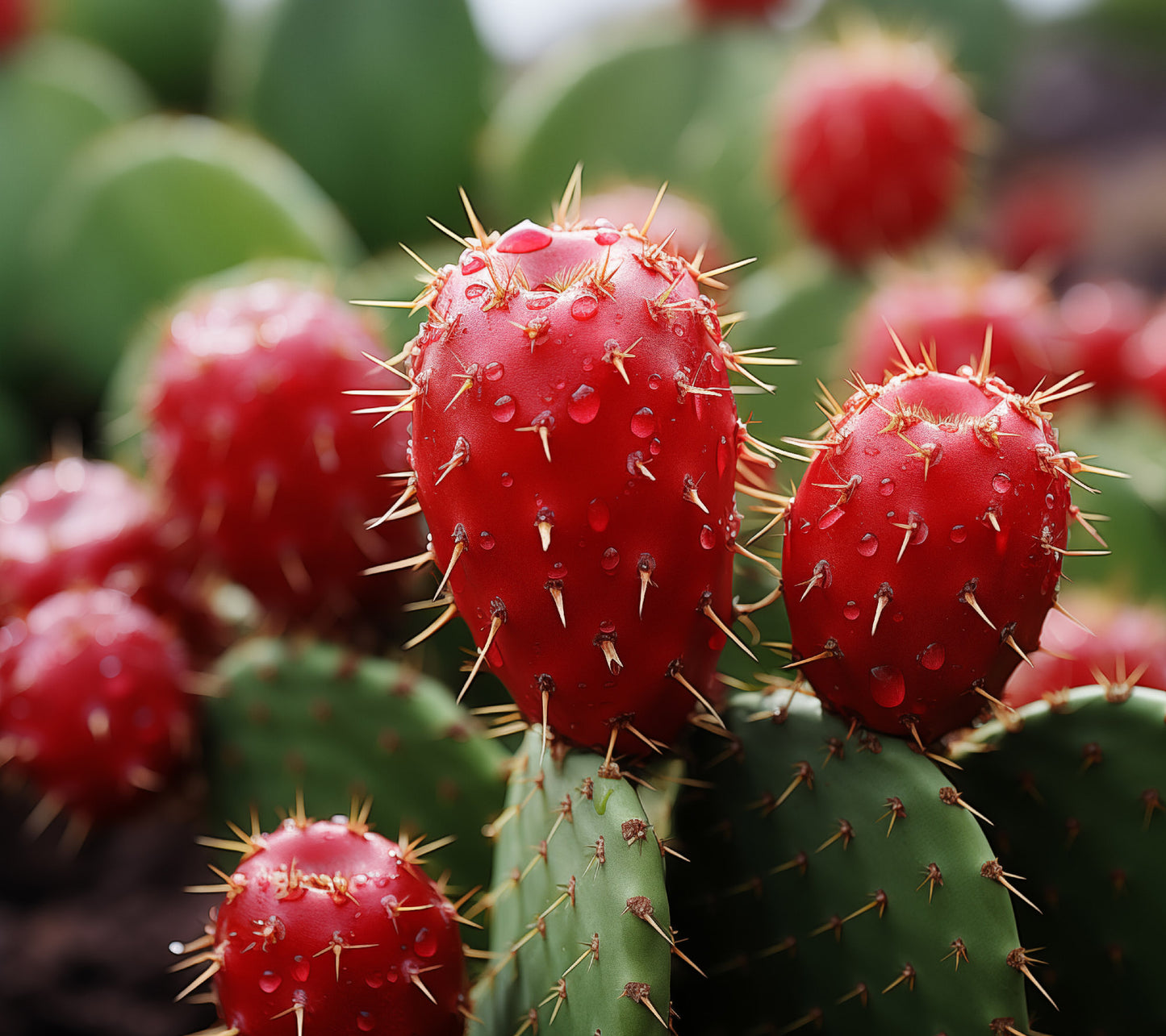 Spiny Symphony Cactus Photorealism - Digital Artwork Loose Art Print