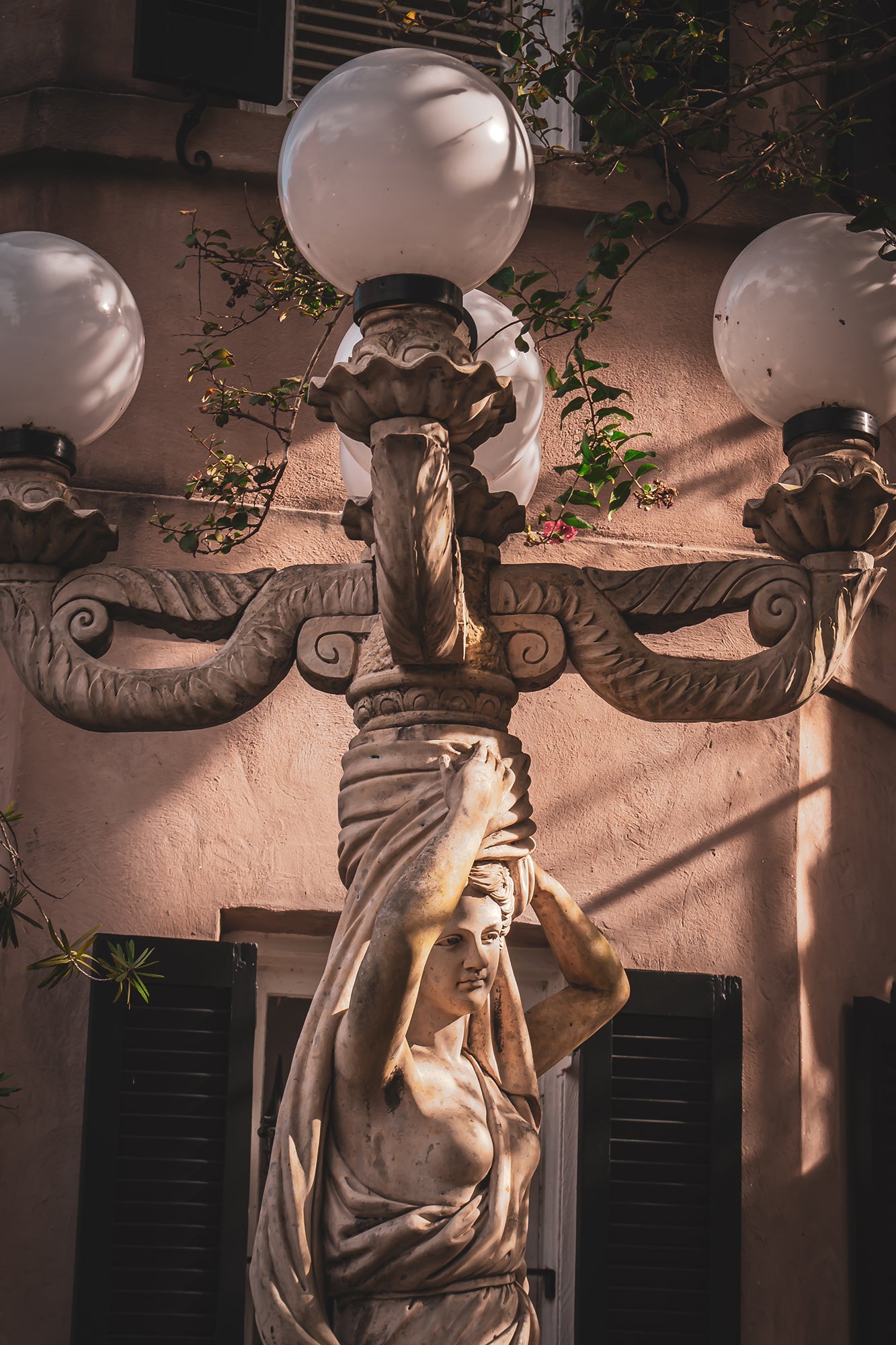 Architectural / Industrial / Cityscape Abstract Decor Goddess Statue Lamp Post Savannah Ga Loose Wall Art Print 
