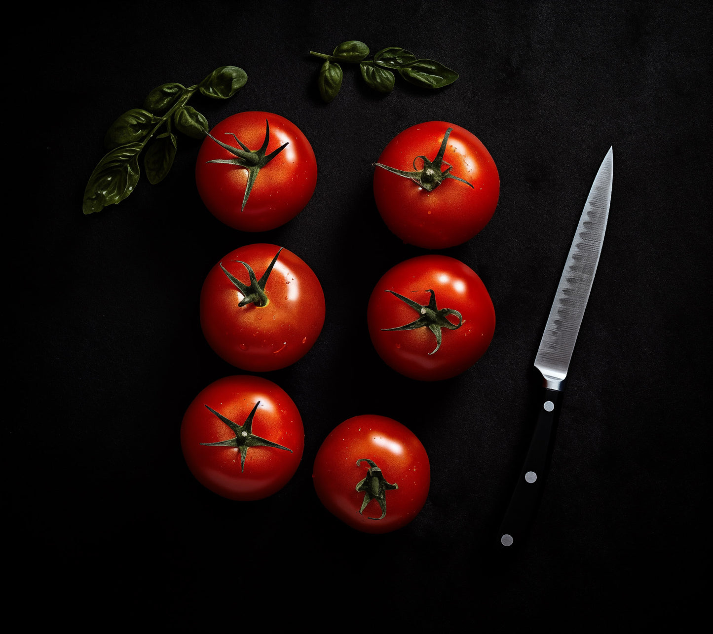 Still Life with Tomatoes Photorealism - Digital Artwork Loose Art Print