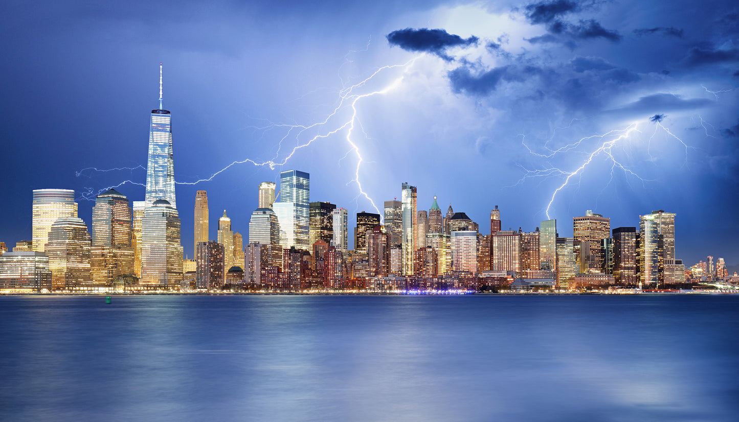 Electrifying New York: Lightning Strikes the Skyline