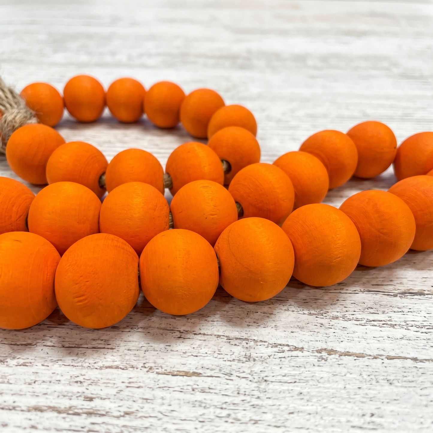 Tangerine Orange Wood Bead Garland (3)