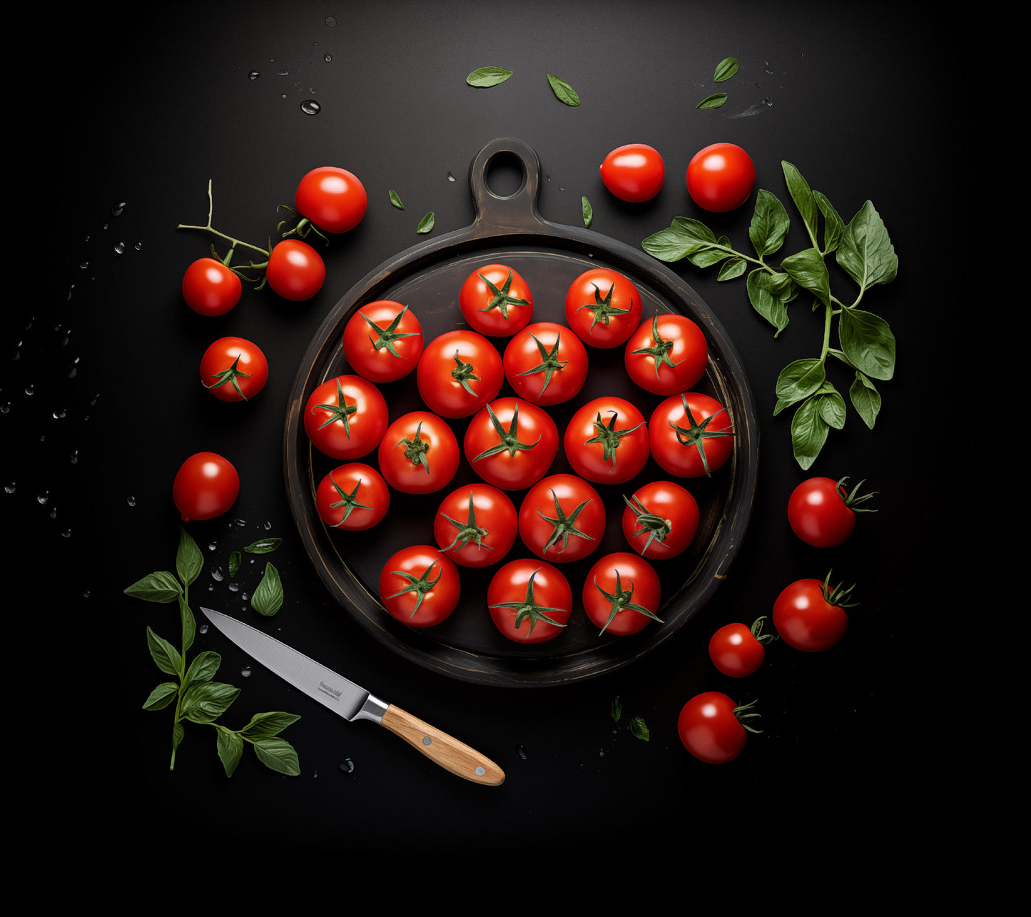 The Chef's Muse Tomatoes Photorealism - Digital Artwork Loose Art Print