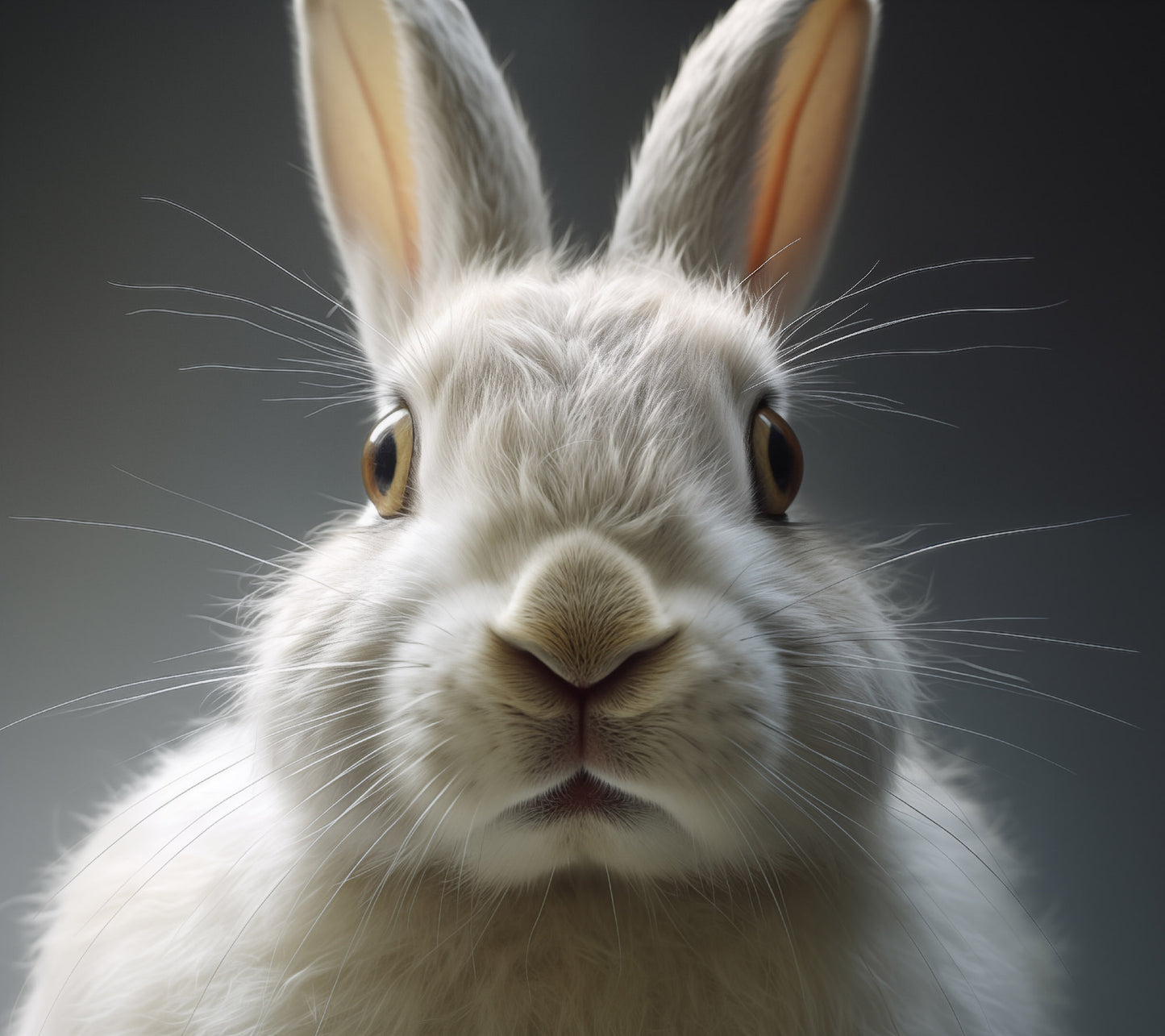 The Inquisitive Hare Rabbit Portrait Photorealism - Digital Artwork Loose Art Print