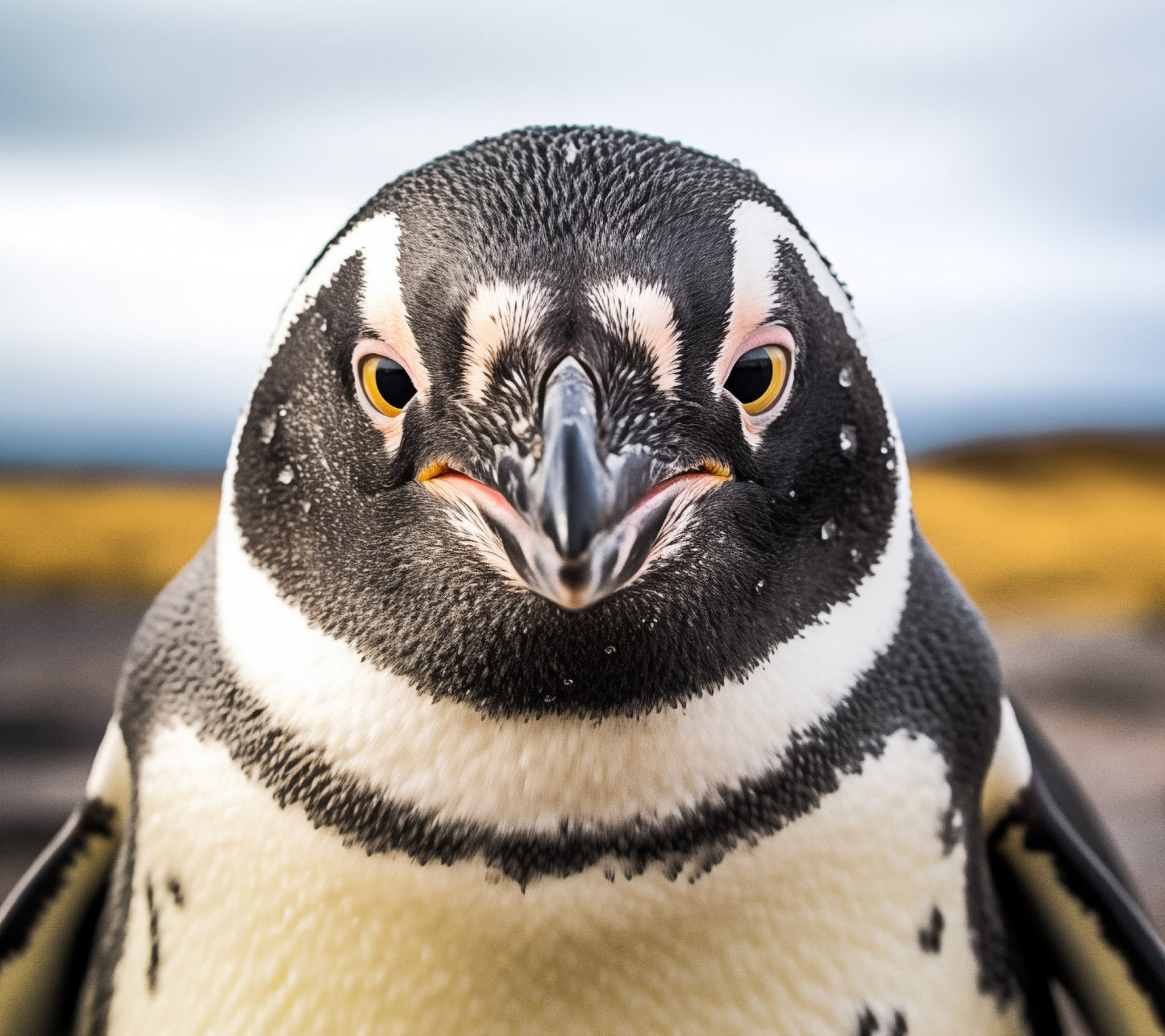 The Stare Down Penguins Photorealism - Digital Artwork Loose Art Print