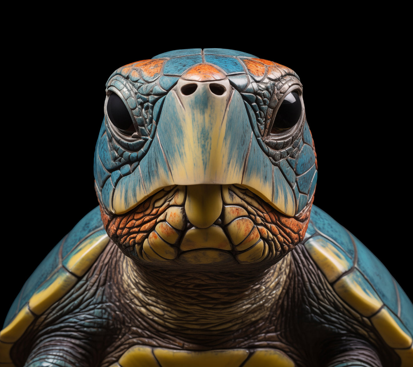 The Wise Wanderer Tortoise Coastal Photorealism - Digital Artwork Loose Art Print