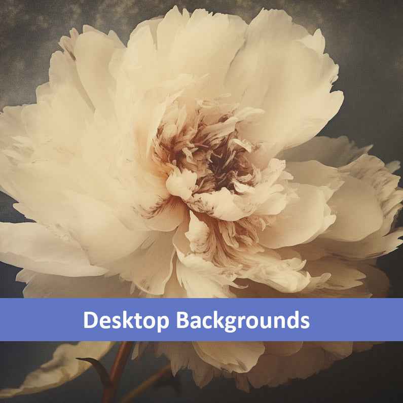 The Elegance of Simplicity Peony Retro Subdued Photorealistic Digital Artwork Wallpaper for Computer Monitors Smart TVs and Laptop Screens