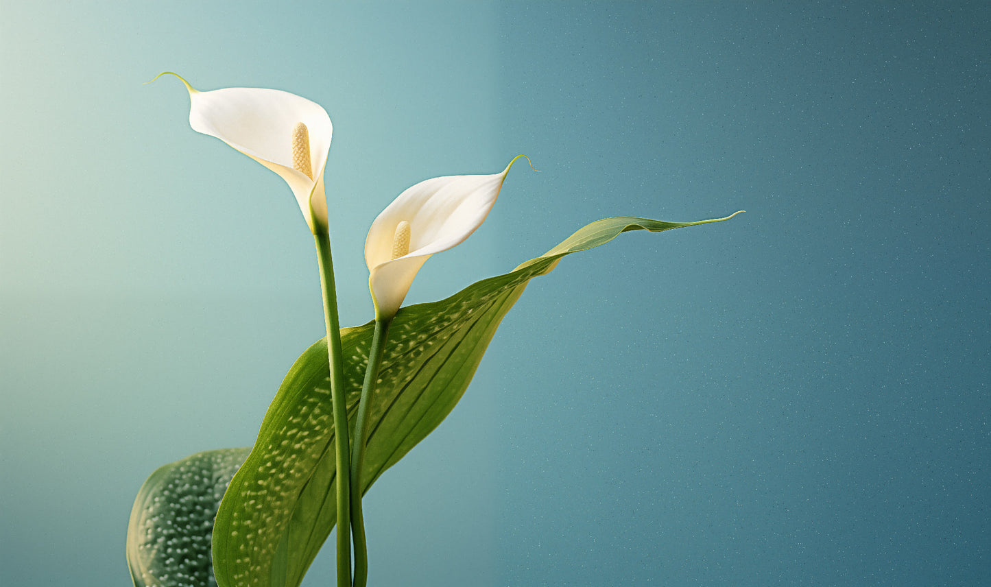 Tranquil Twosome Calla Lily Minimal Photorealism - Digital Artwork Loose Art Print