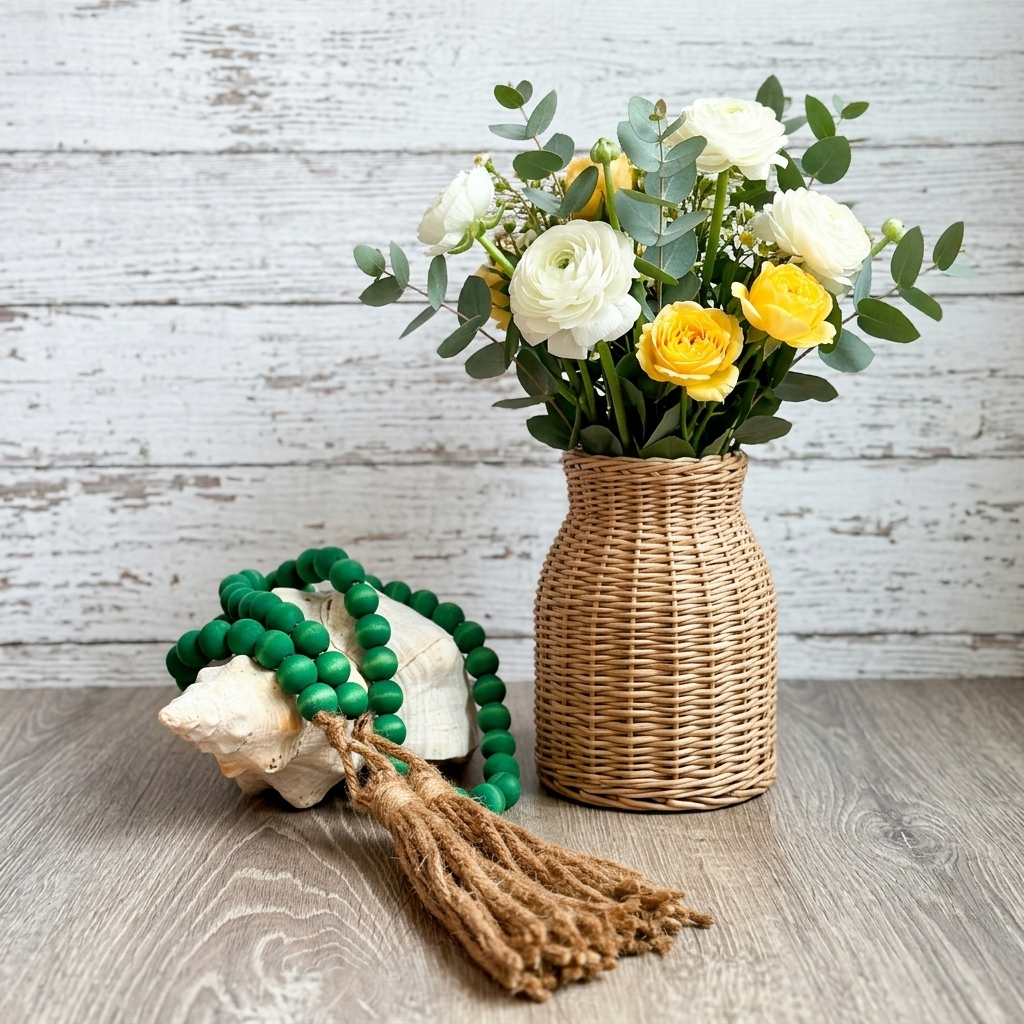 Truly Green Wood Bead Garland (2)