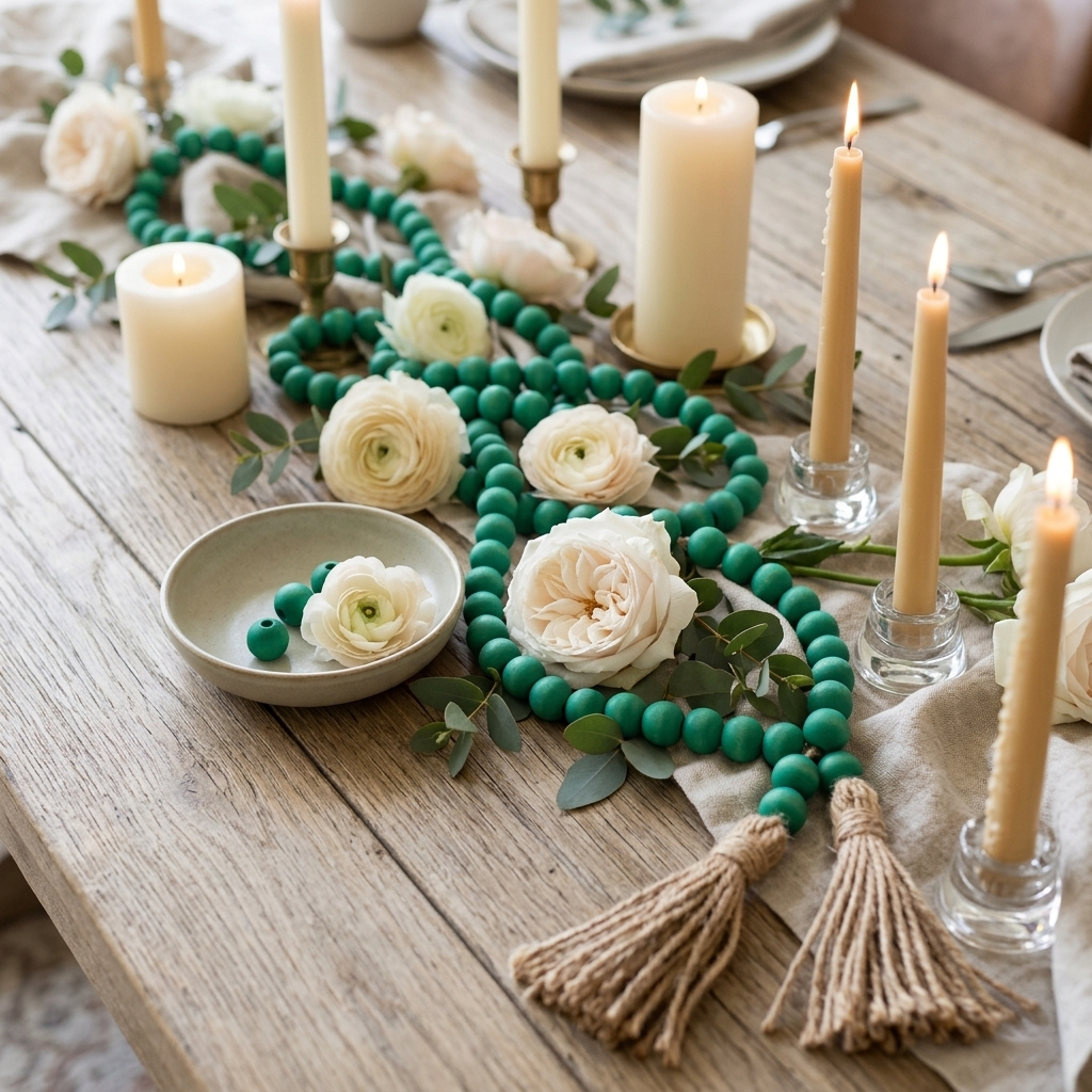 Truly Green Wood Bead Garland (7)