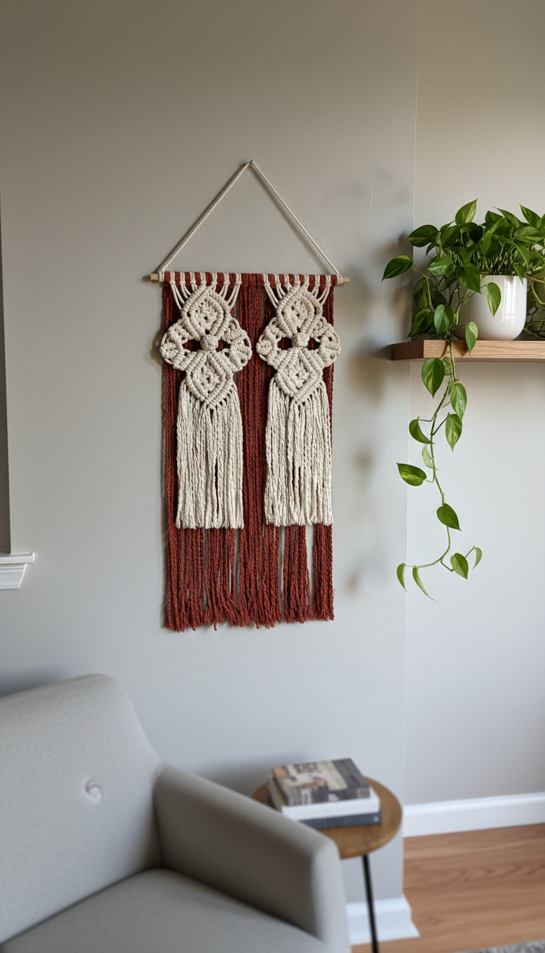 Unique Ornamental Macrame Curves and Berries 2