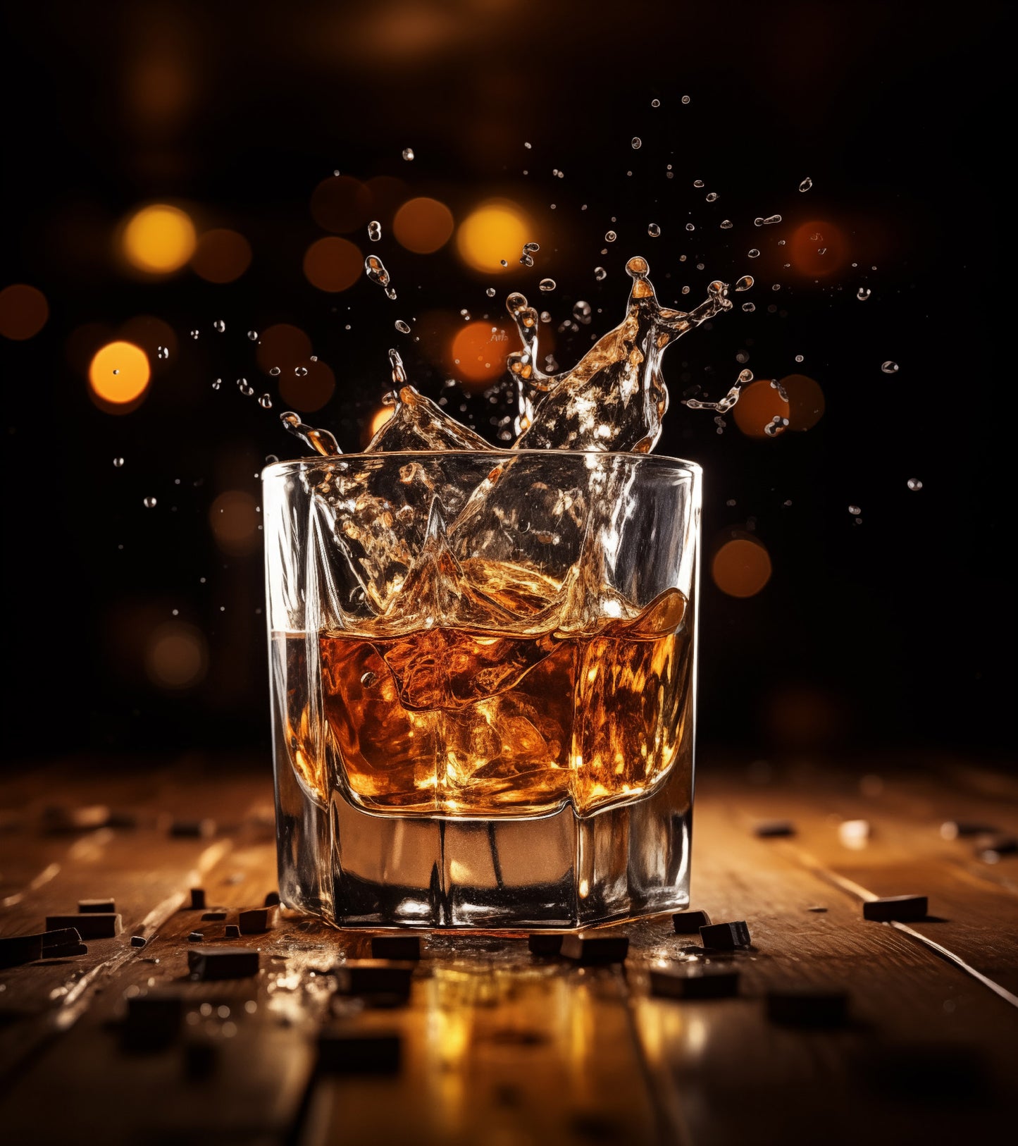 Whisky Splash Realism Painting Digital Artwork Loose Art Print