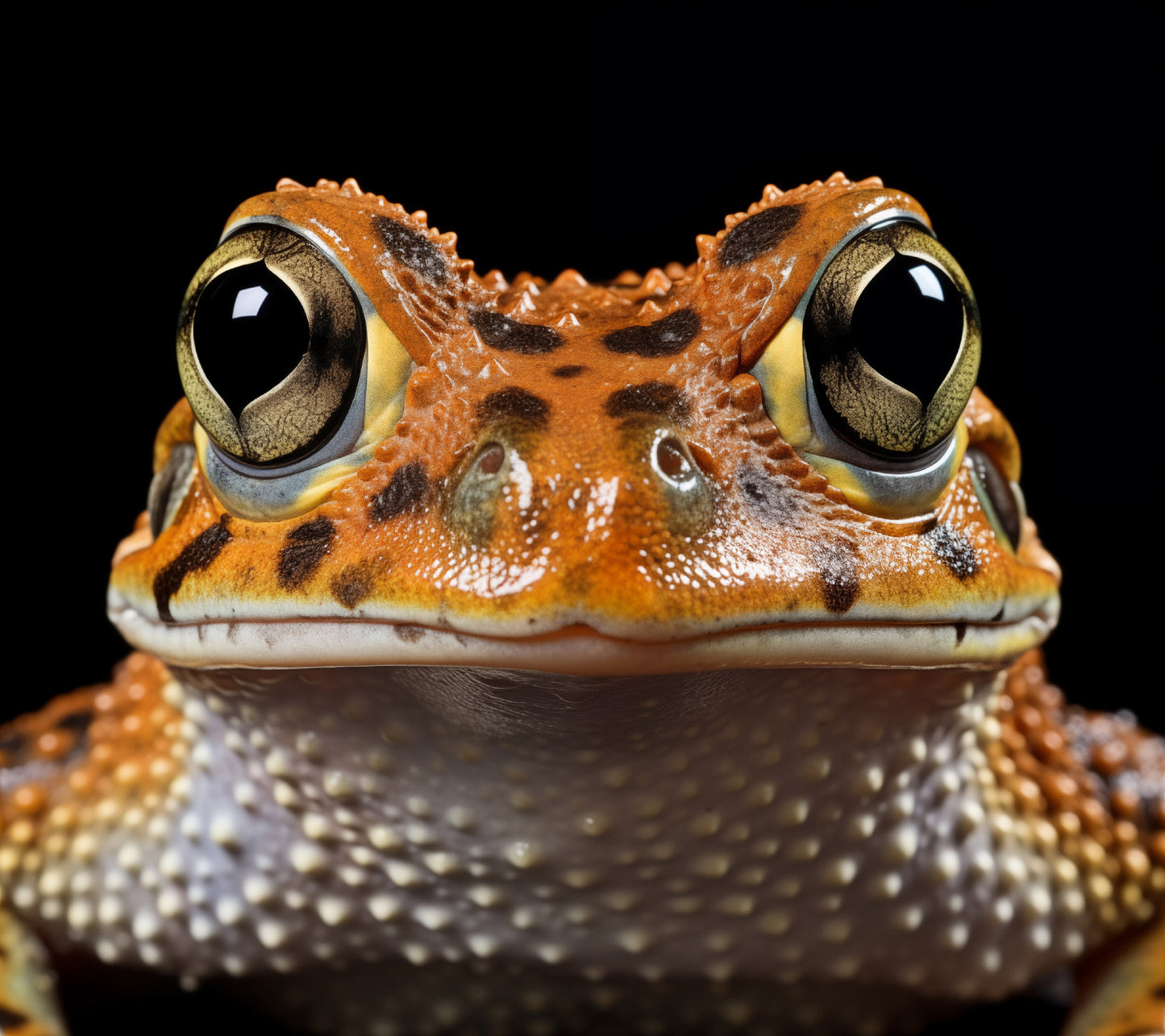 Wide-Eyed Wonder Frogs Photorealism - Digital Artwork Loose Art Print