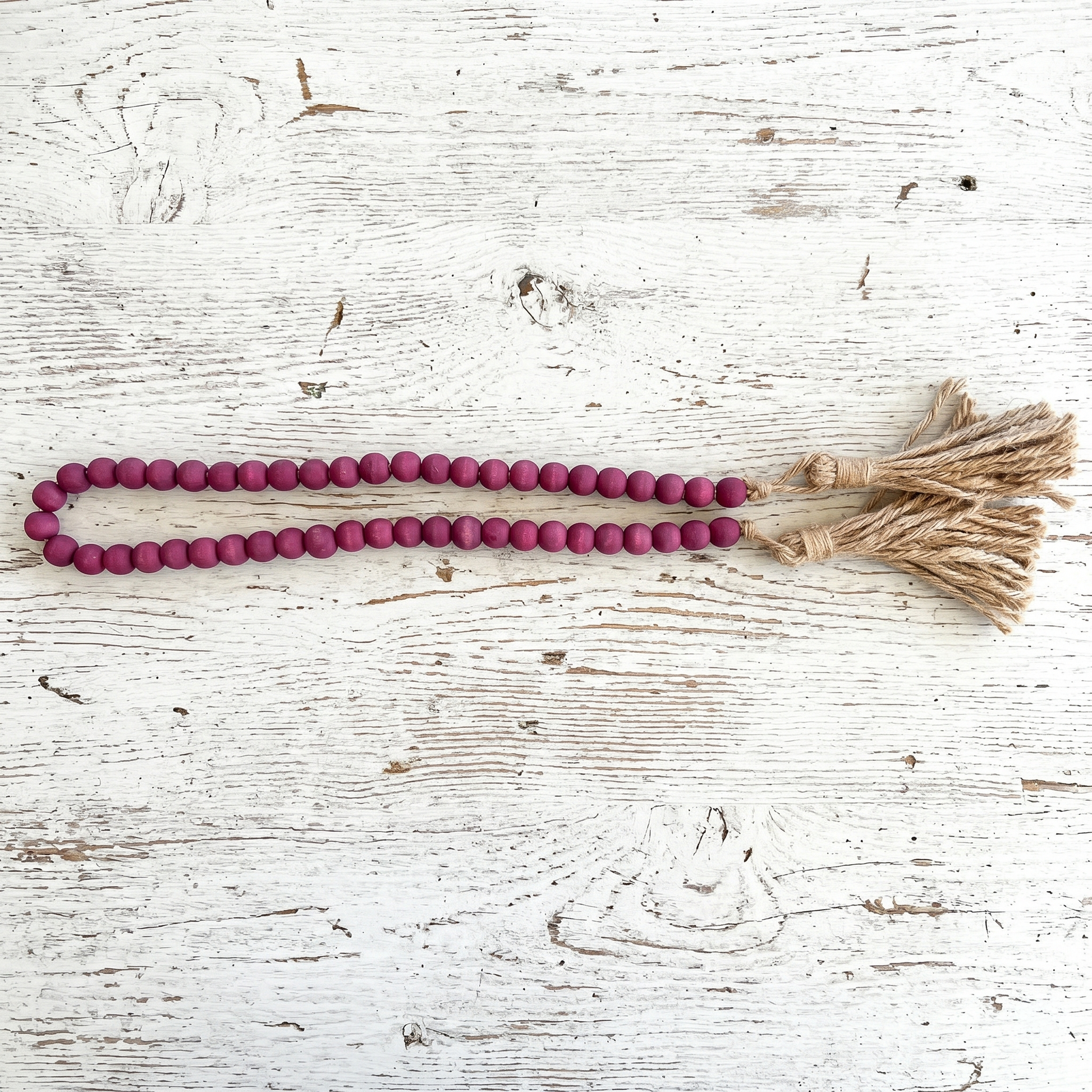 Wine Plum Wood Bead Garland (2) Boho home decor accents