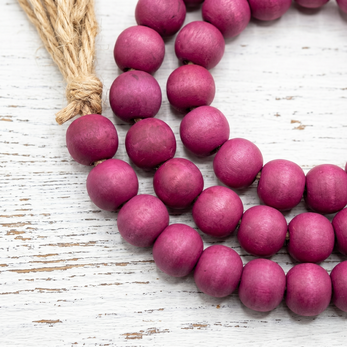 Wine Plum Wood Bead Garland (5) Transitional  Home Decor Accent Piece