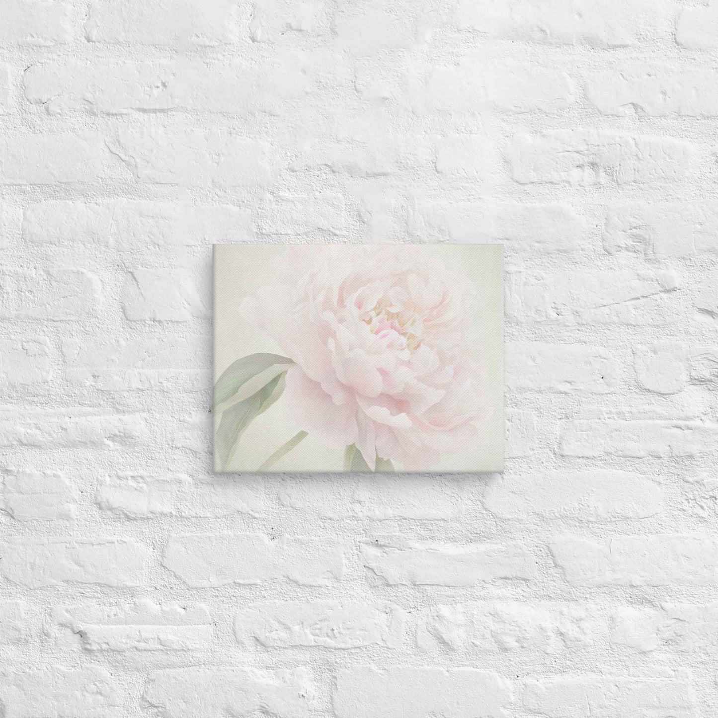 Hazy Bloom Floral Digital Artwork Peony Still Life Canvas Wall Art Print